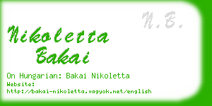 nikoletta bakai business card